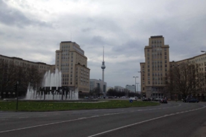 Karl-Marx-Allee and Strausberger Platz, with Berliner Fernsehturm in the background - 2012